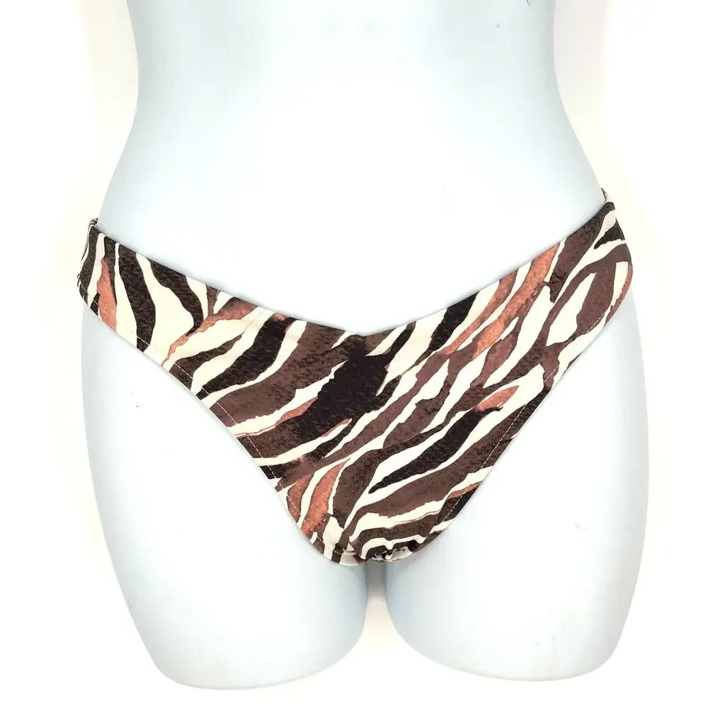 Frankies Bikinis Stormy Top M Kenza Bottom S Zebra Bikini